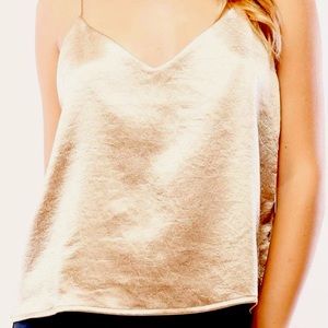 LUMIERE Shimmer and Gold Cami Tank Party Size M